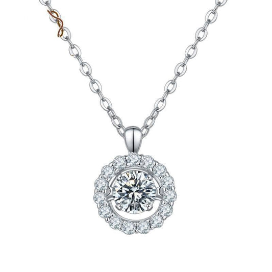 0.5Ct 5.0mm Twinkle Setting Moissanite Diamond Pendant Necklace - Black Diamonds New York