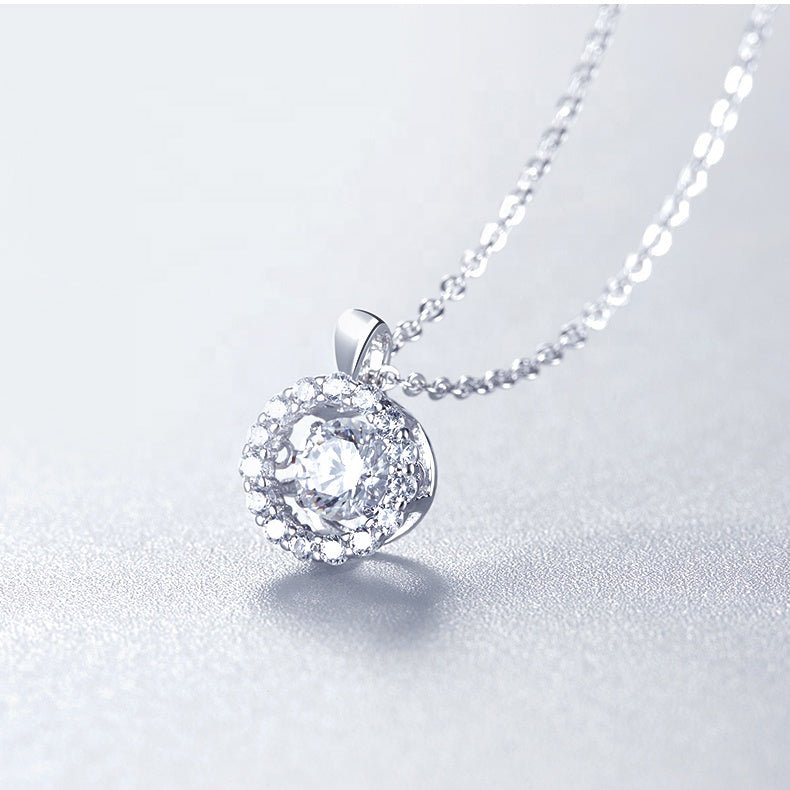 0.5Ct 5.0mm Twinkle Setting Moissanite Diamond Necklace