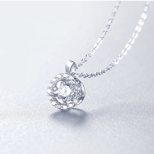 0.5Ct 5.0mm Twinkle Setting Moissanite Diamond Necklace-Black Diamonds New York