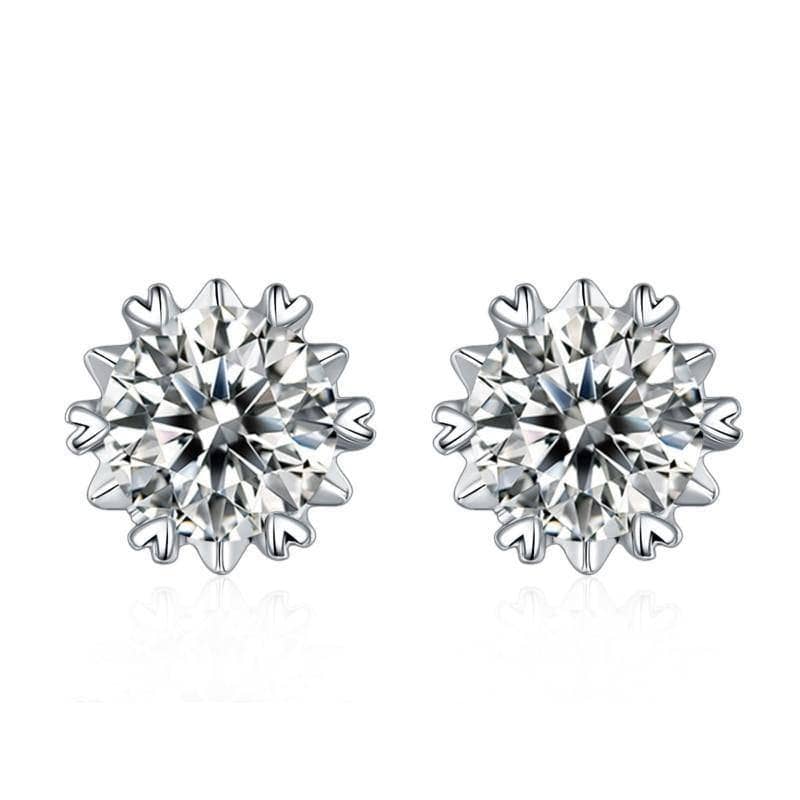 0.5ct 5mm Snowflake Diamond Moissanite Stud Earrings-Black Diamonds New York