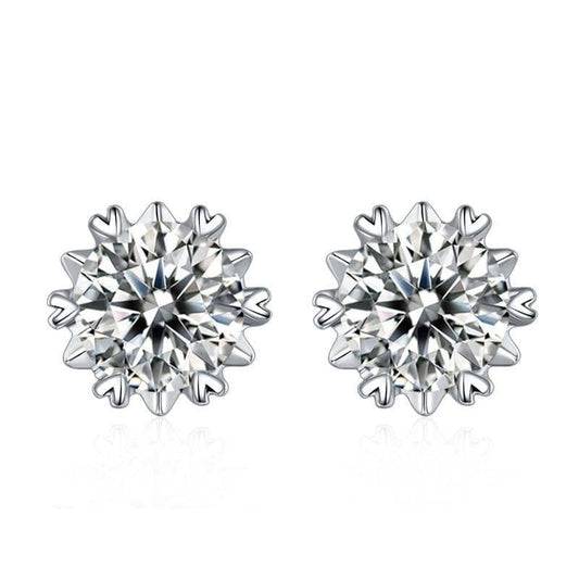 0.5ct 5mm Snowflake Diamond Diamond Stud Earrings-Black Diamonds New York