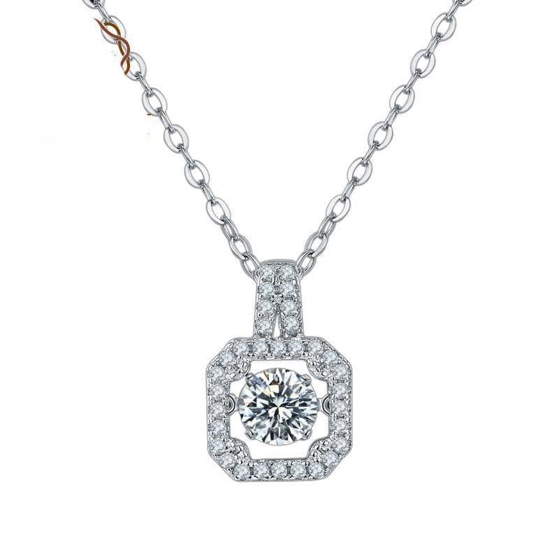 0.5Ct D Color Moissanite Diamond Necklace with Twinkle Setting - Black Diamonds New York