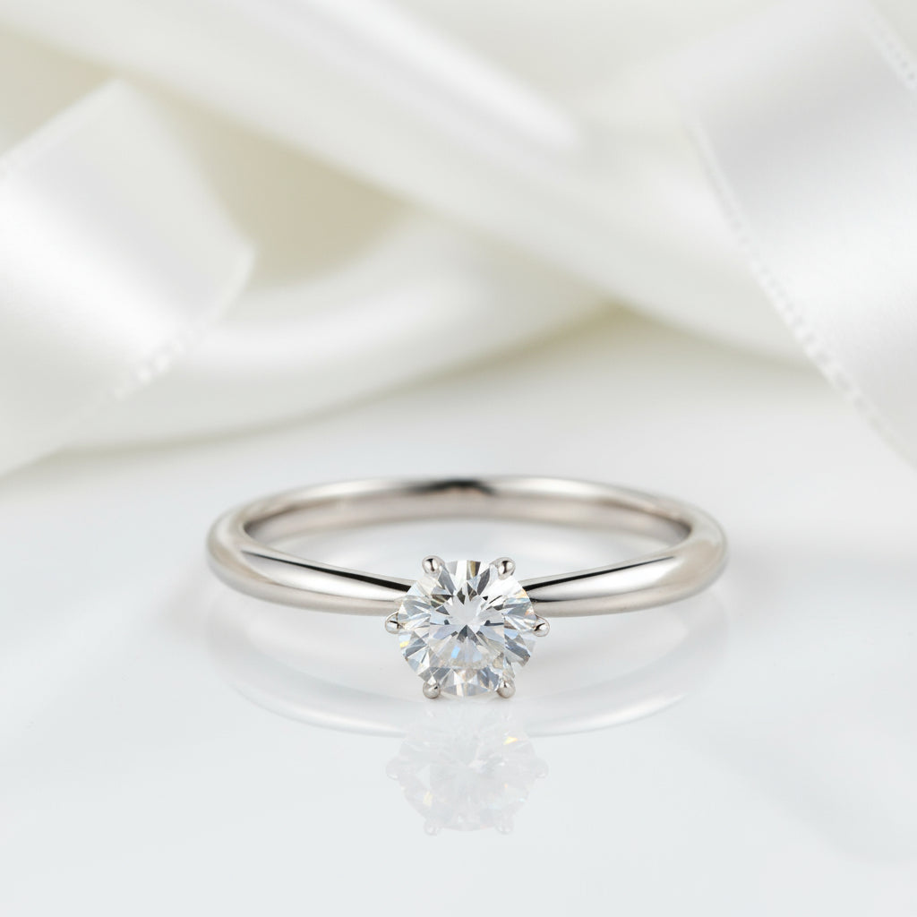 0.5ct D Color Diamond Solitaire Engagement Ring-Black Diamonds New York