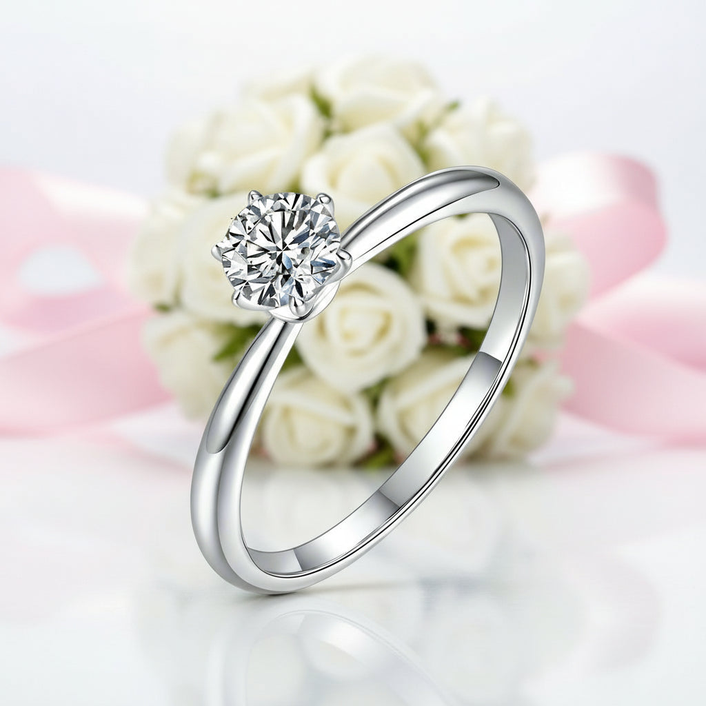 0.5ct D Color Diamond Solitaire Engagement Ring-Black Diamonds New York