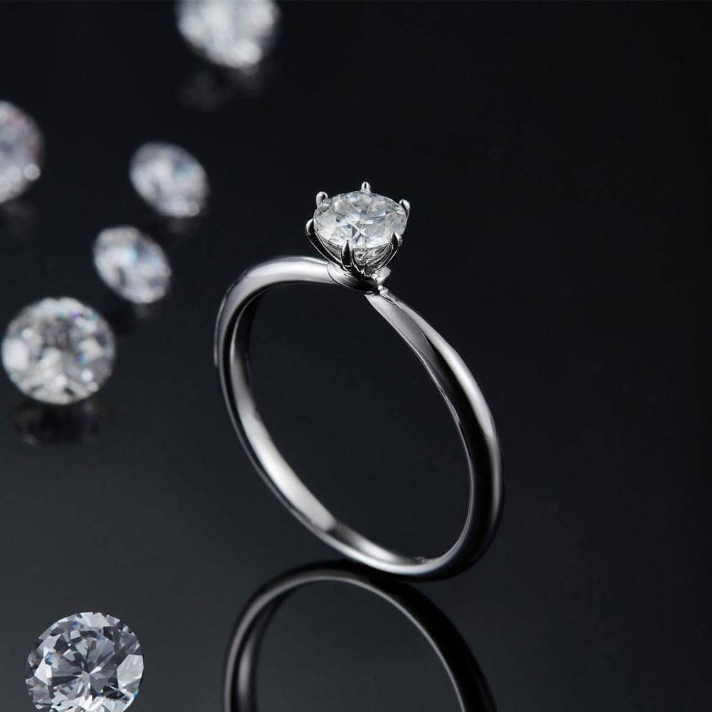 0.5ct D Color Moissanite Diamond Solitaire Engagement Rings - Black Diamonds New York