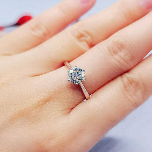 0.5ct D Color Moissanite Diamond Solitaire Engagement Rings-Black Diamonds New York