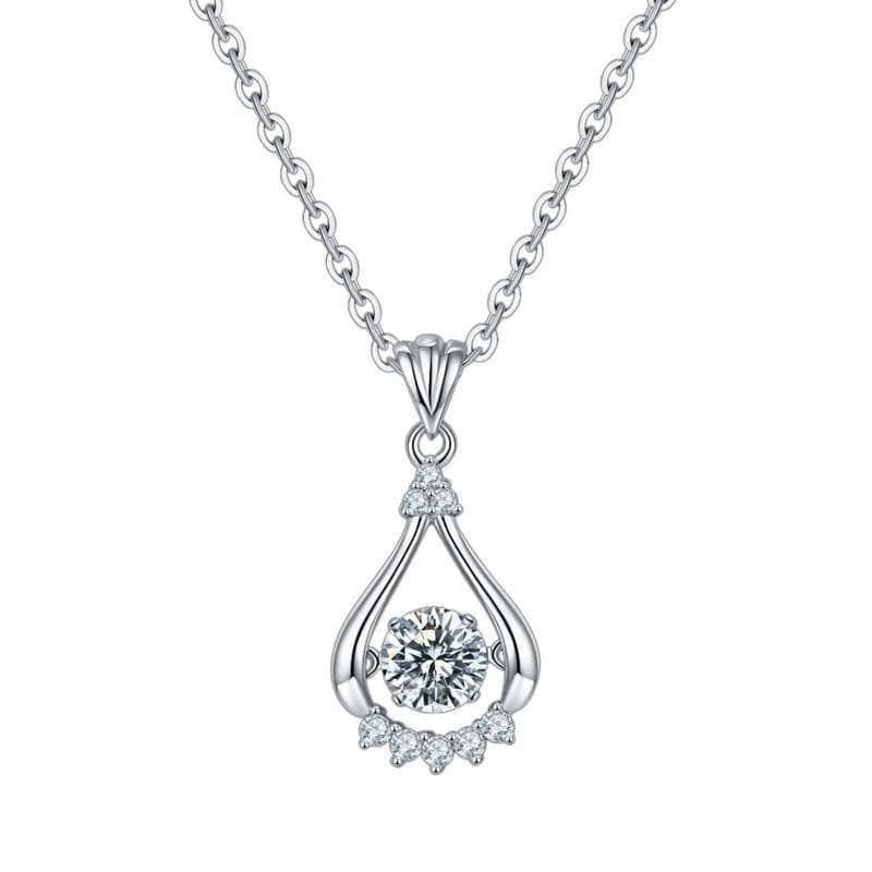 0.5Ct D Color Twinkle Moissanite Diamond Pendant Necklace - Black Diamonds New York
