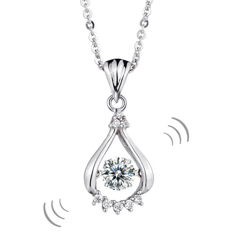 0.5ct Dancing Moissanite Diamond Necklace - Black Diamonds New York