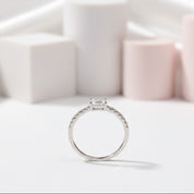 0.5ct Emerald Cut Diamond Simple Thin Circle Ring-Black Diamonds New York