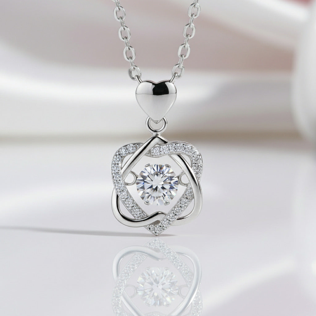 0.5 Ct Diamond Beating Heart Necklace-Black Diamonds New York