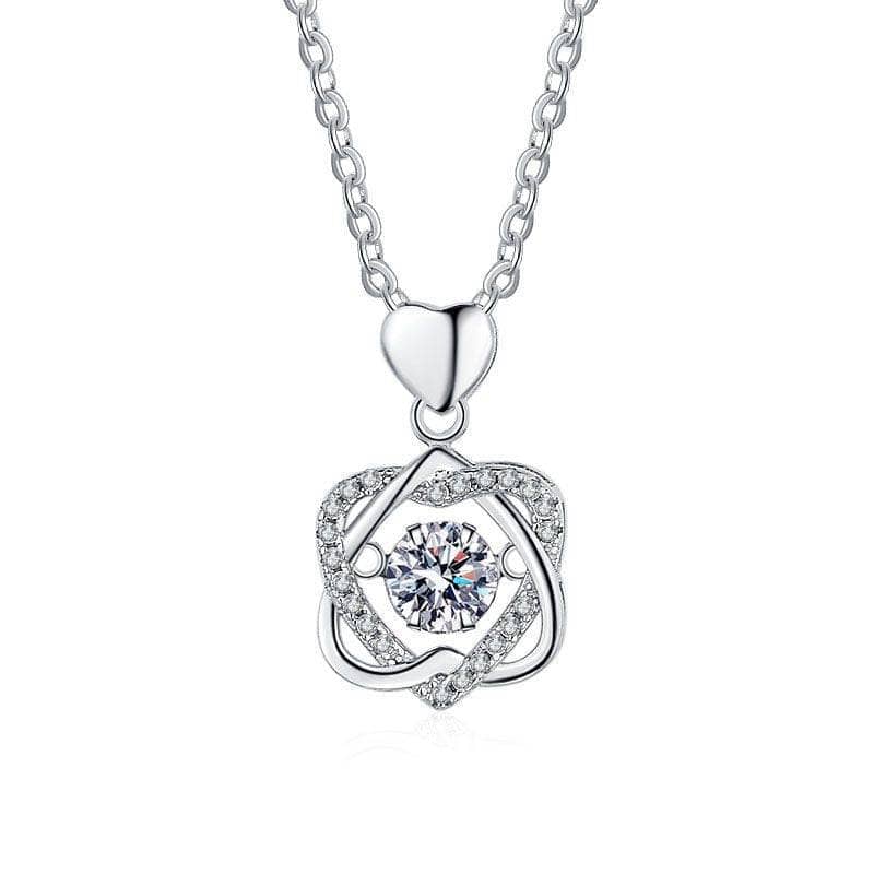 0.5ct Moissanite Diamond Beating Heart Necklace-Black Diamonds New York