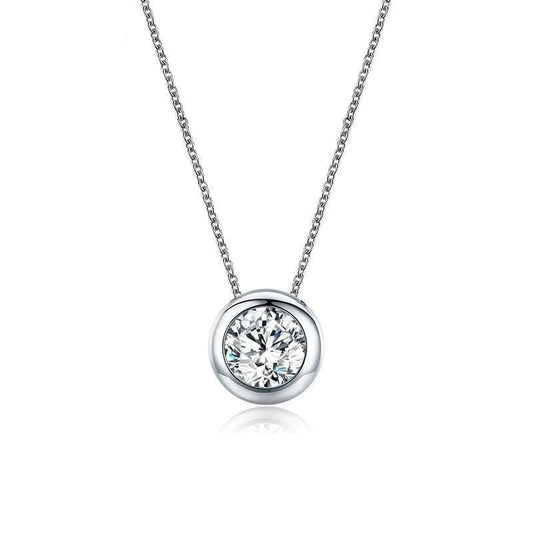 0.5Ct Round Cut 5mm EF Color Diamond Pendant Necklace-Black Diamonds New York