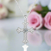 0.5ct Round Cut Diamond Cross Necklace-Black Diamonds New York