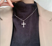 0.5ct Round Cut Diamond Cross Necklace-Black Diamonds New York