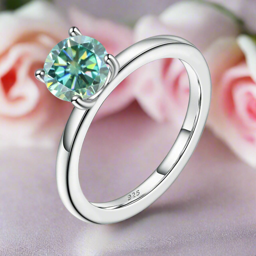 0.5ct Round Cut Green Diamond Ring-Black Diamonds New York