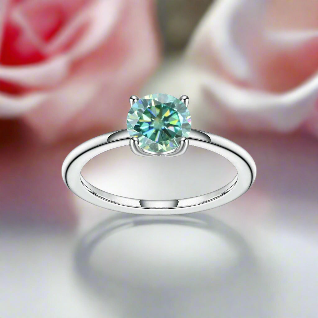 0.5ct Round Cut Green Diamond Ring-Black Diamonds New York