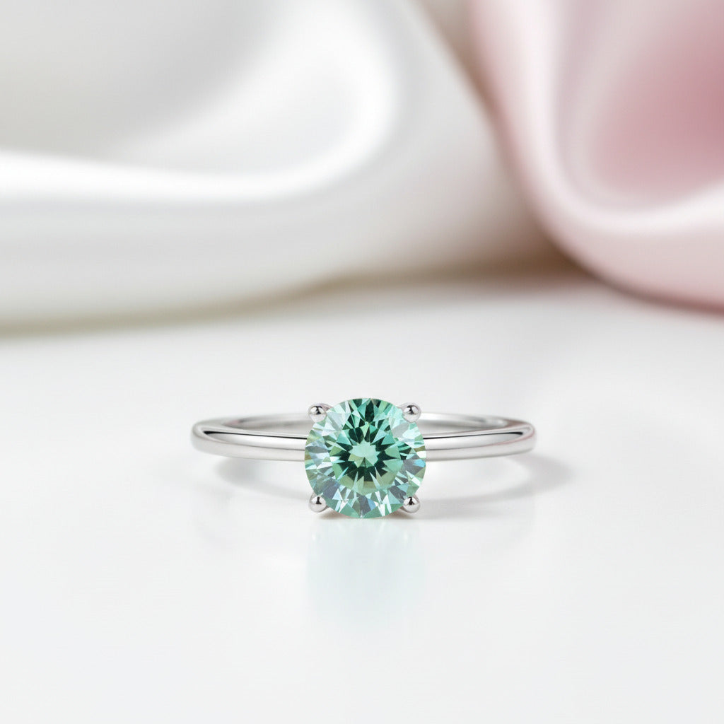 0.5ct Round Cut Green Diamond Option Ring-Black Diamonds New York