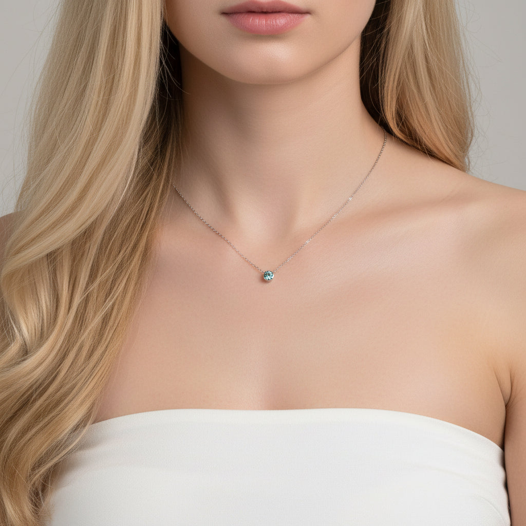 0.5 Ct Round Cut Green Diamond Option Solitaire Necklace-Black Diamonds New York