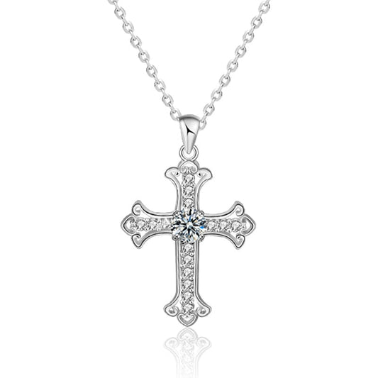 0.5ct Round Cut Diamond Cross Necklace-Black Diamonds New York