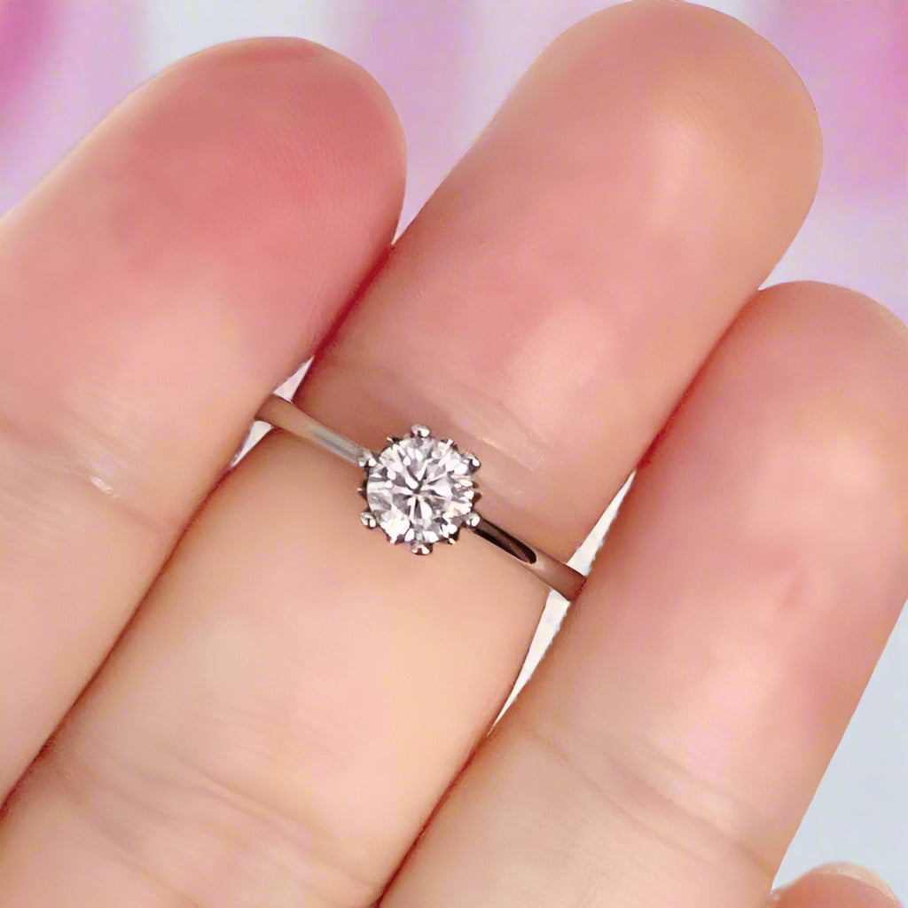 0.5ct Round Cut Diamond Engagement Ring-Black Diamonds New York