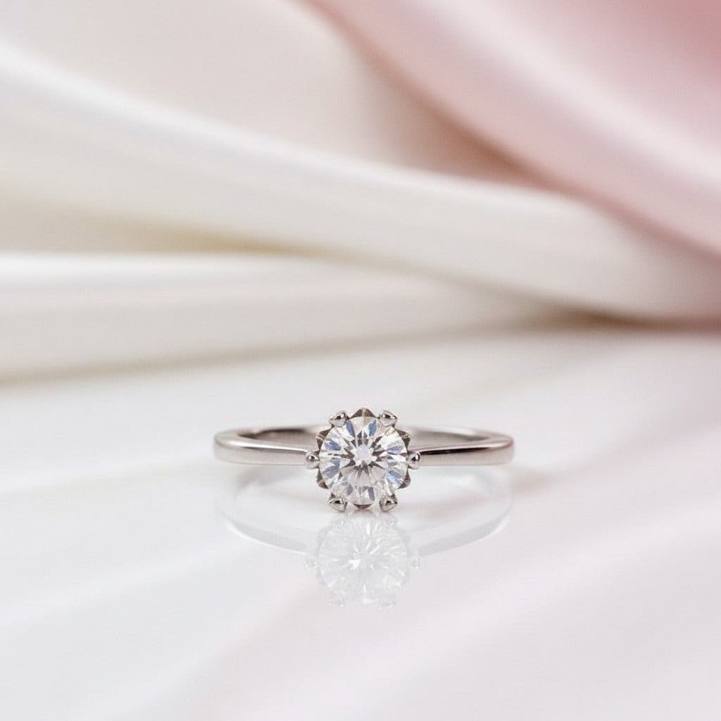 0.5ct Round Cut Diamond Option Engagement Ring-Black Diamonds New York
