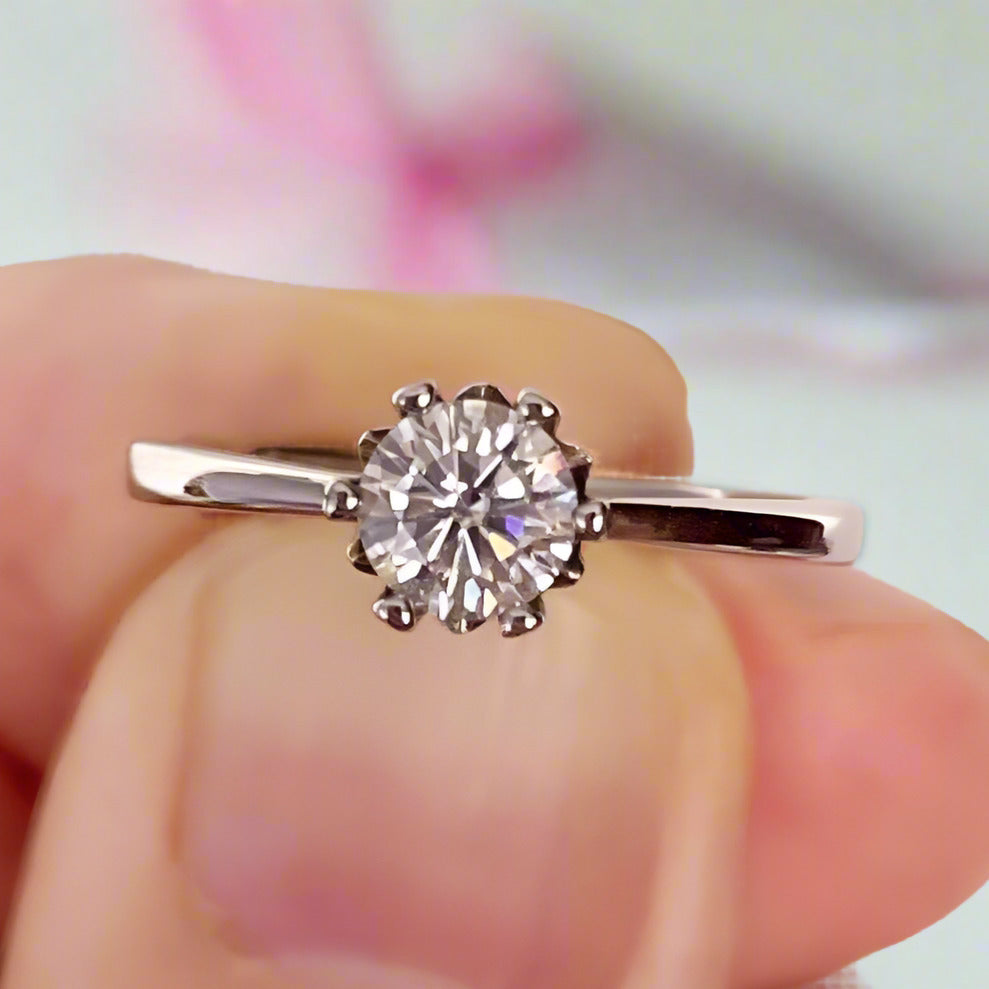 0.5ct Round Cut Diamond Engagement Ring-Black Diamonds New York