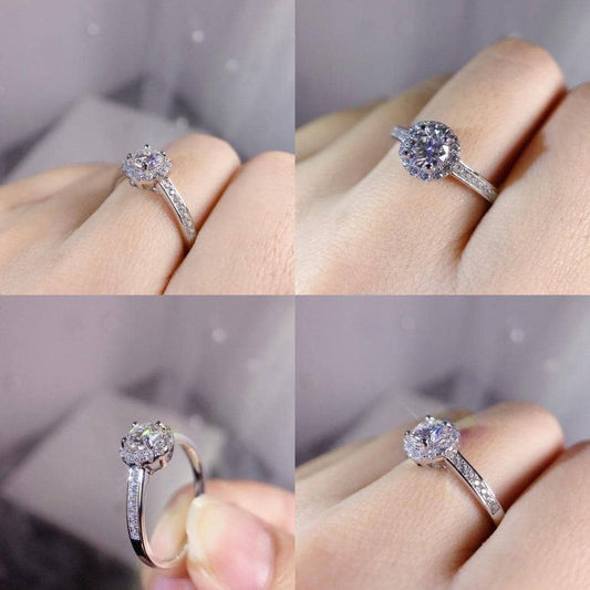 0.5Ct VVS1 Diamond Halo Engagement Ring-Black Diamonds New York