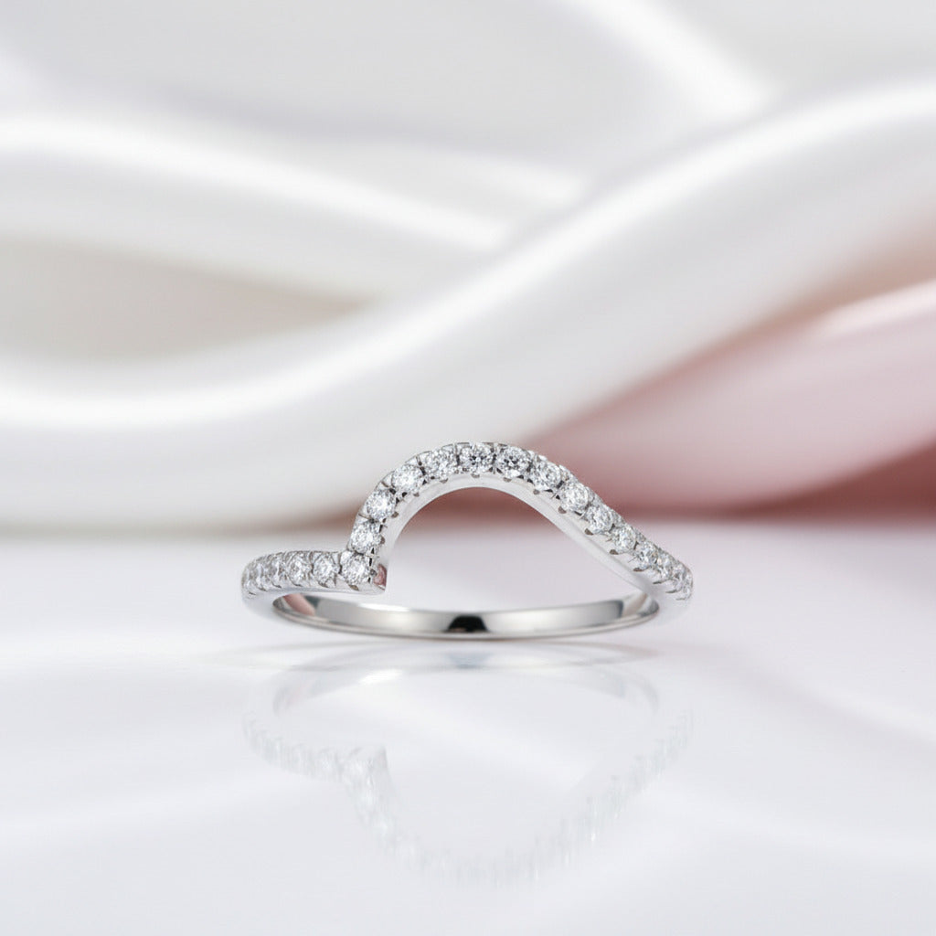 0.6 ct Round Cut Diamond Option White Gold Twist Ring Set-Black Diamonds New York