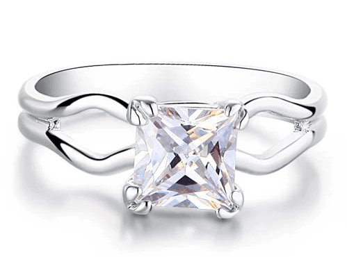 0.75ct Princess Cut Created Diamond Engagement Ring - Black Diamonds New York