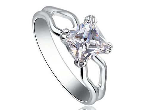 0.75ct Princess Cut Created Diamond Engagement Ring-Black Diamonds New York