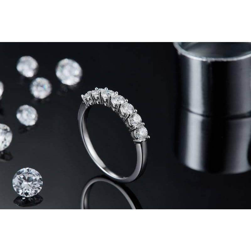 0.7Ct VVS1 Half Eternity Band Diamond Wedding Ring-Black Diamonds New York