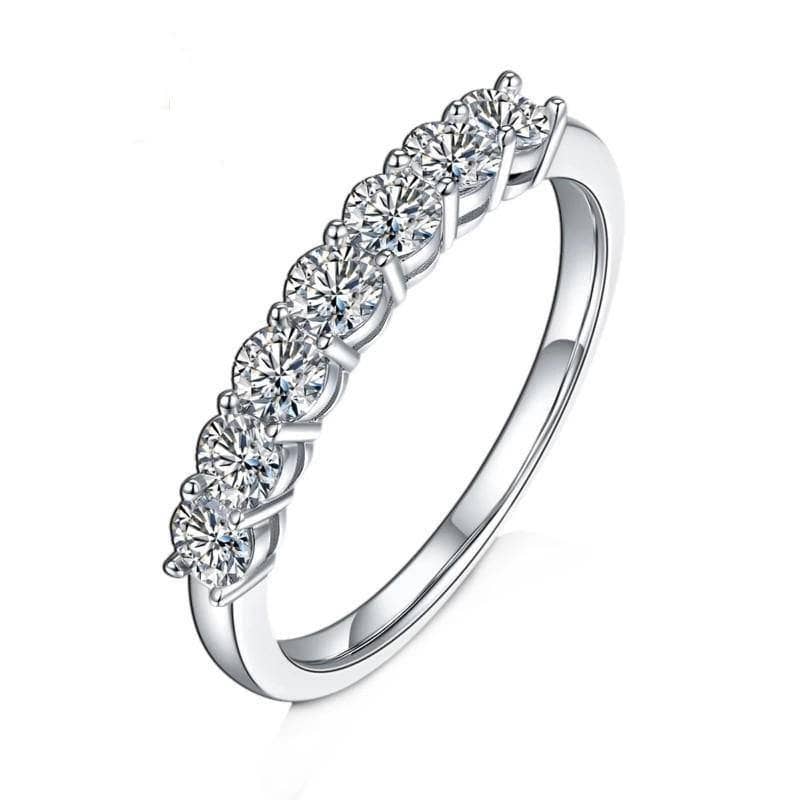0.7Ct VVS1 Half Eternity Band Moissanite Diamond Wedding Ring-Black Diamonds New York