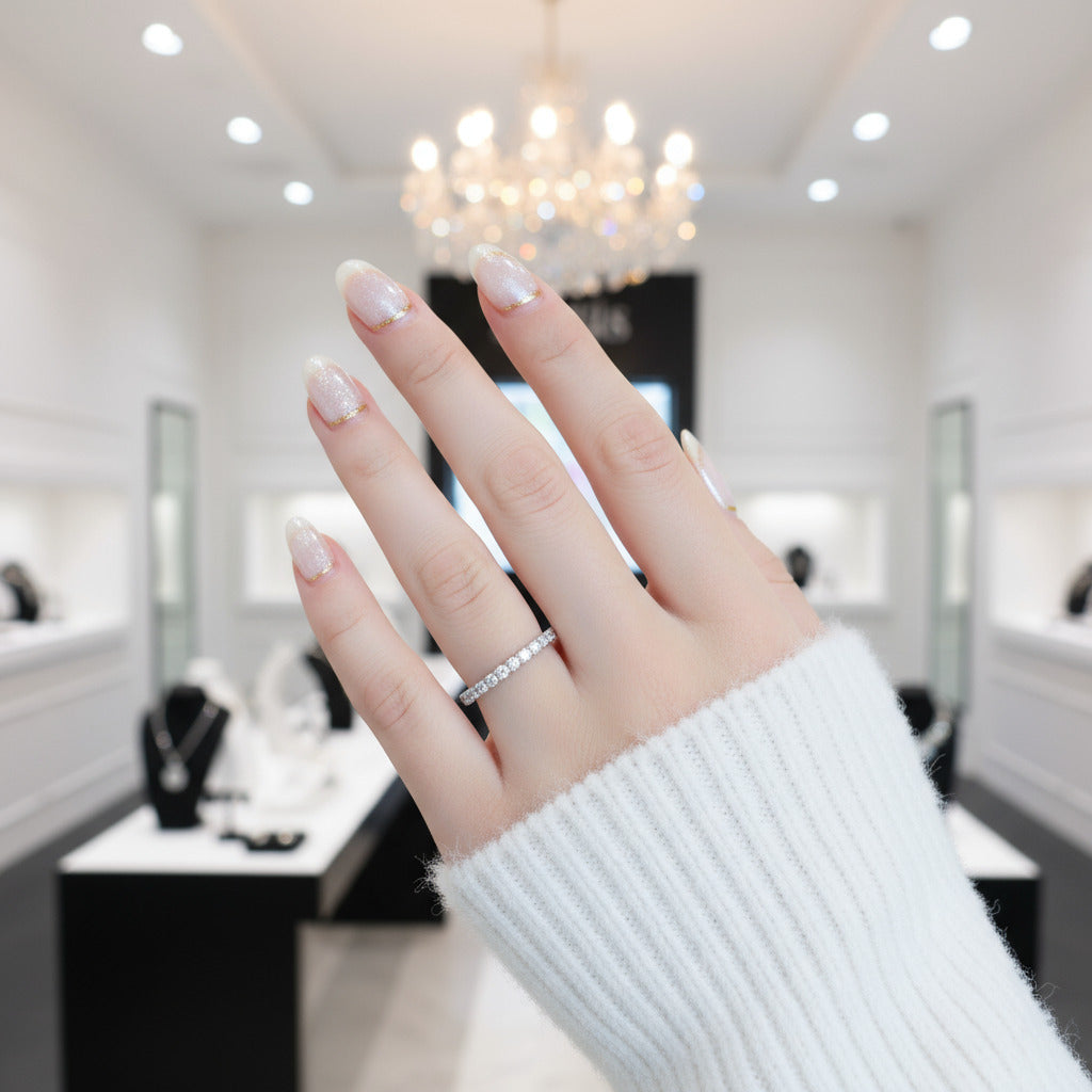 0.87Ct 2mm Diamond Band-Black Diamonds New York