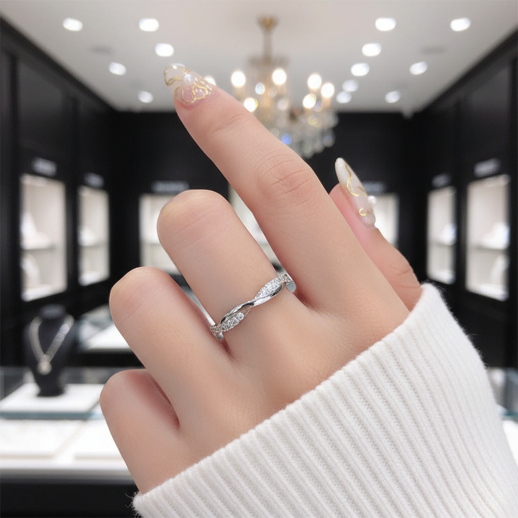 0.8ct Twist Infinity Wedding Band-Black Diamonds New York