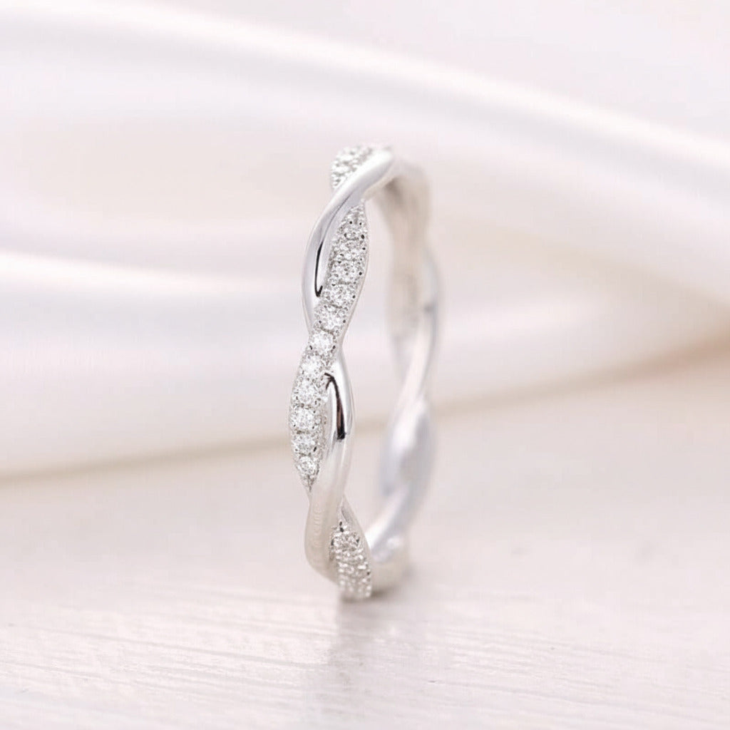 0.8ct Twist Infinity Wedding Band-Black Diamonds New York