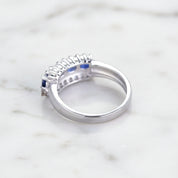 0.92Ct Exquisite Blue Sapphire Simulant Ring Band-Black Diamonds New York