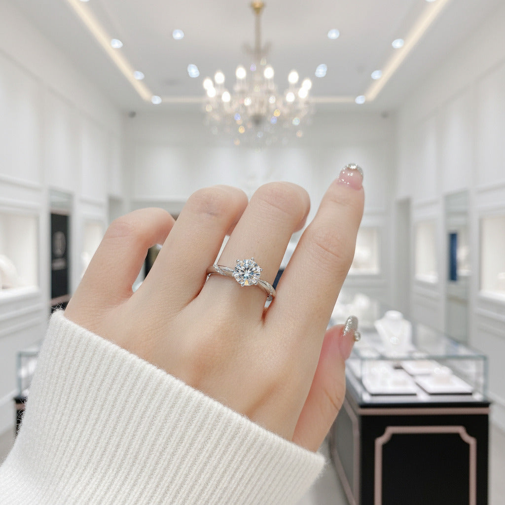 2 Carat Round Cut Diamond Option Engagement Ring-Black Diamonds New York