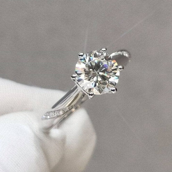 2 Carat Round Round Cut Diamond Engagement Ring-Black Diamonds New York