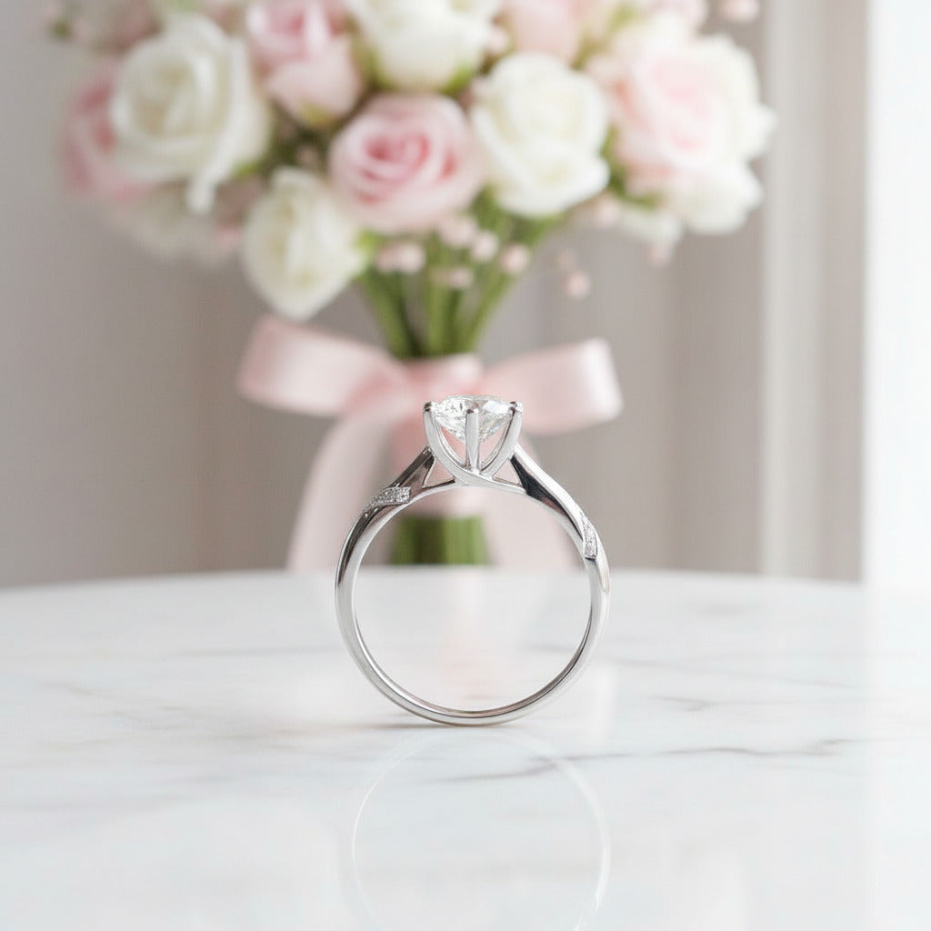 2 Carat Round Cut Diamond Option Engagement Ring-Black Diamonds New York