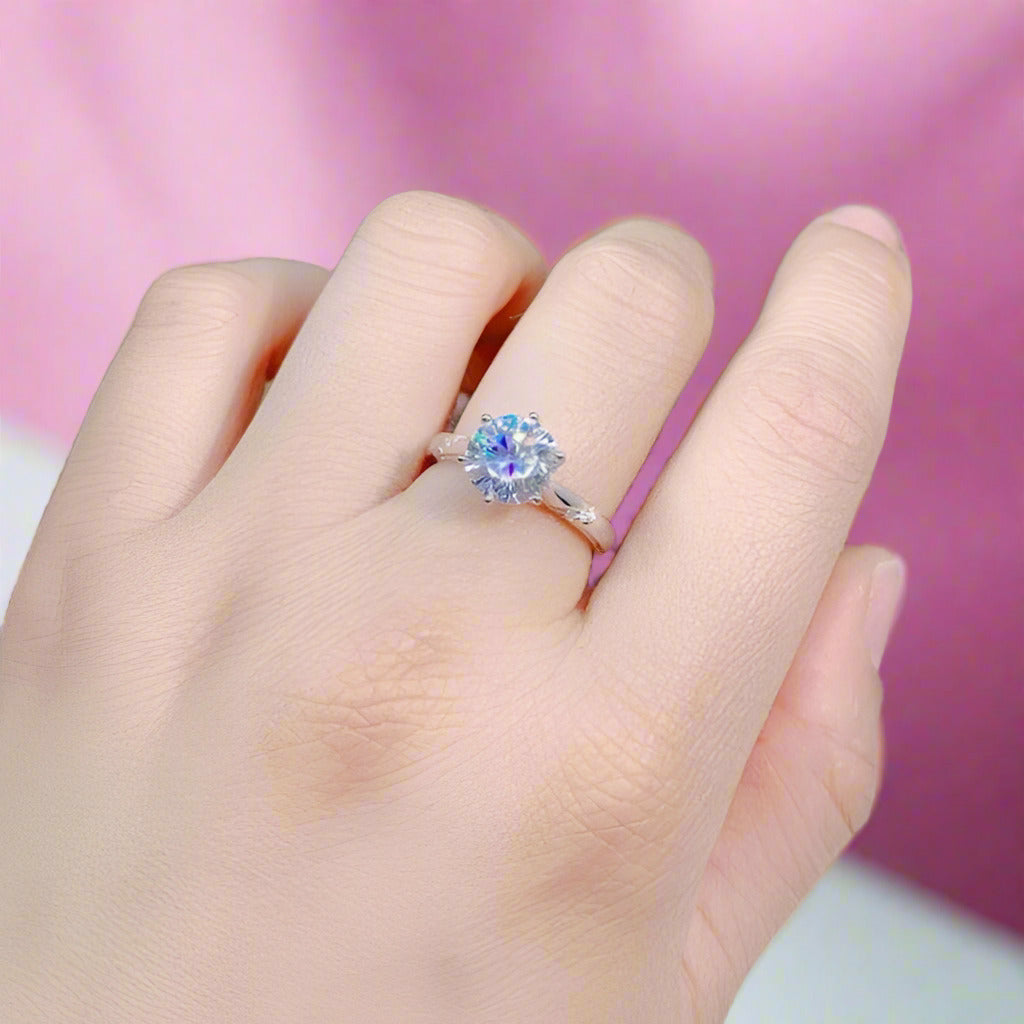 1-3 Carat Round Cut D Color Round Diamond Engagement Ring-Black Diamonds New York