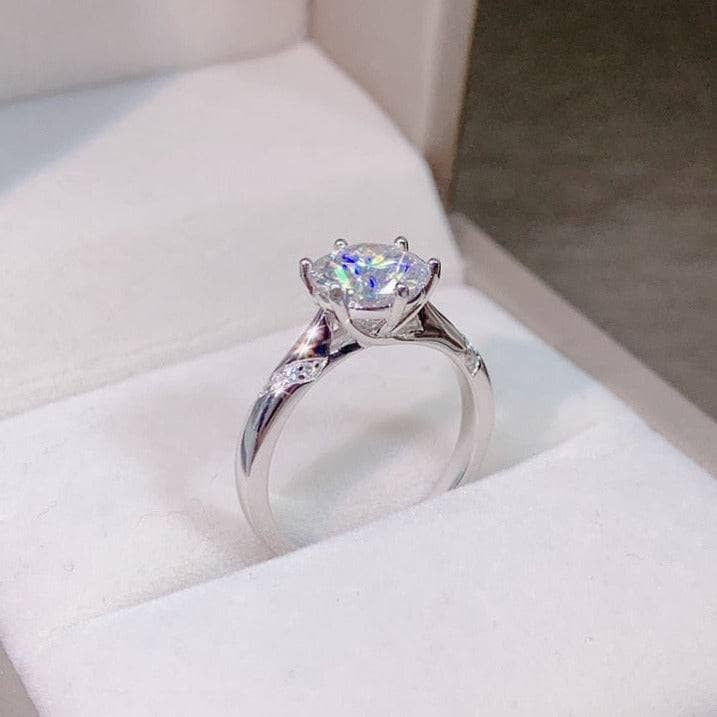 1-3 Carat Round Cut D Color Round Diamond Engagement Ring-Black Diamonds New York