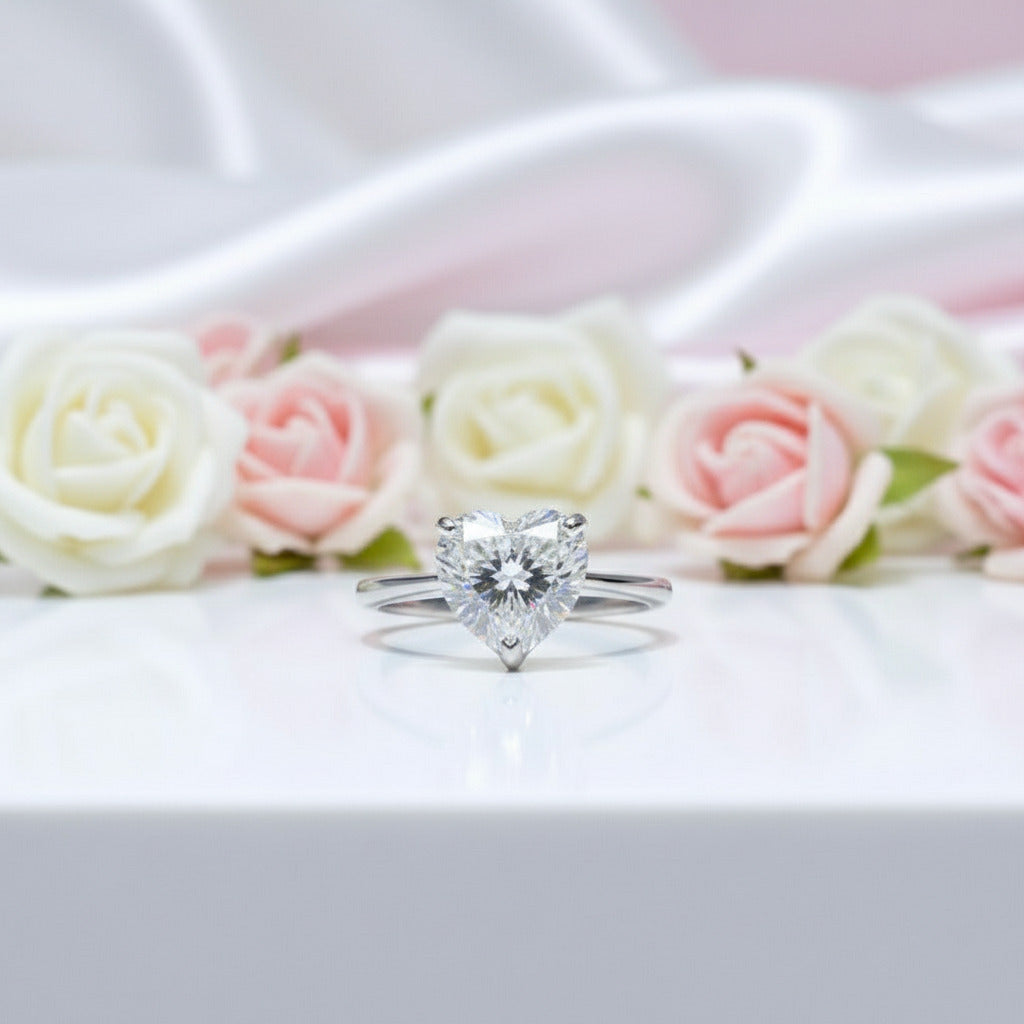 3ct Heart Cut Diamond Forever Love Engagement Ring-Black Diamonds New York