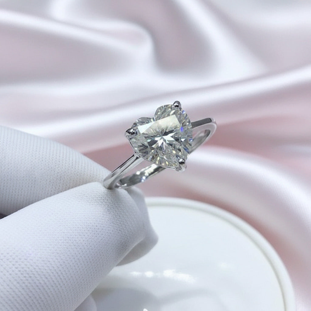 3ct Heart Cut Diamond Forever Love Engagement Ring-Black Diamonds New York