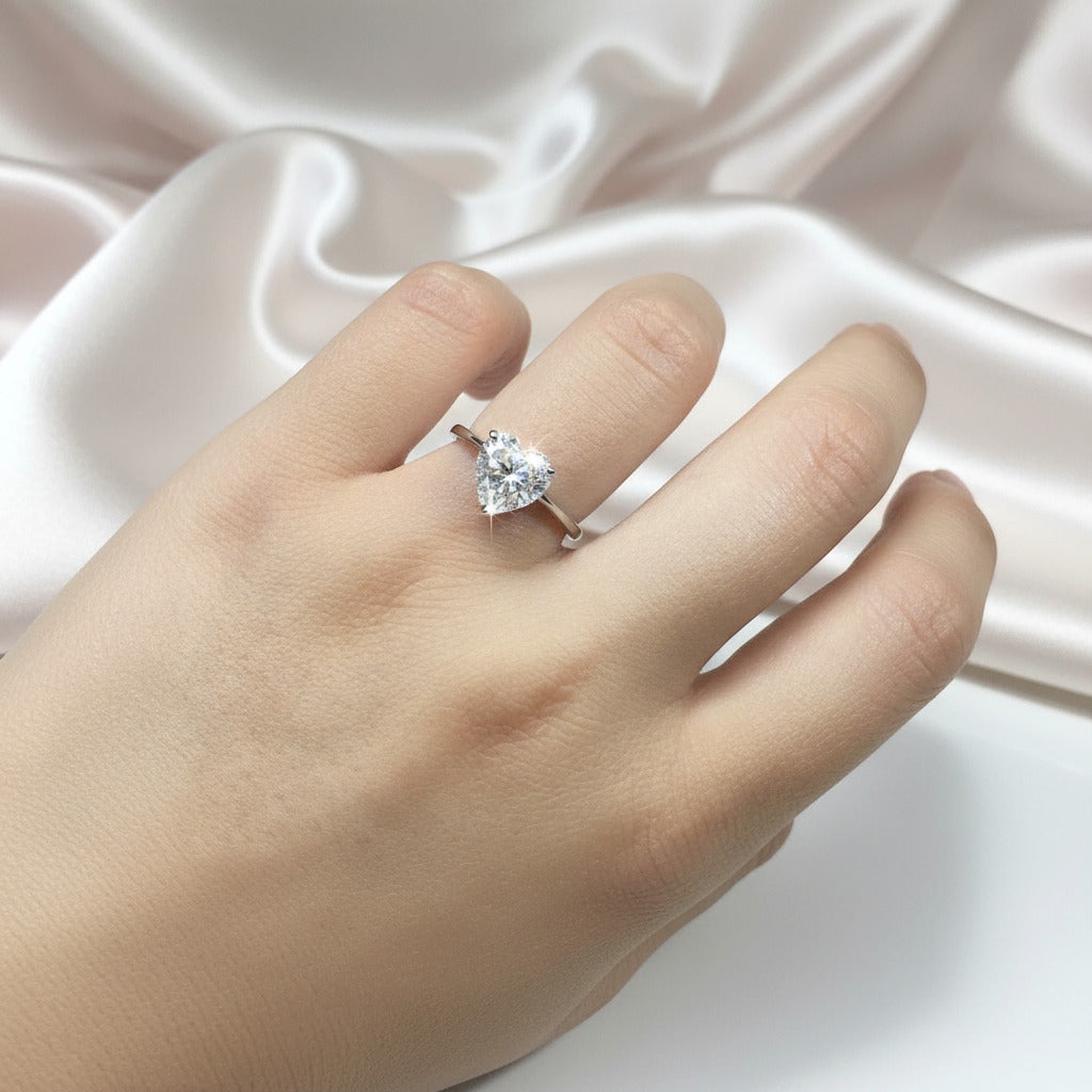 3ct Heart Cut Diamond Forever Love Engagement Ring-Black Diamonds New York