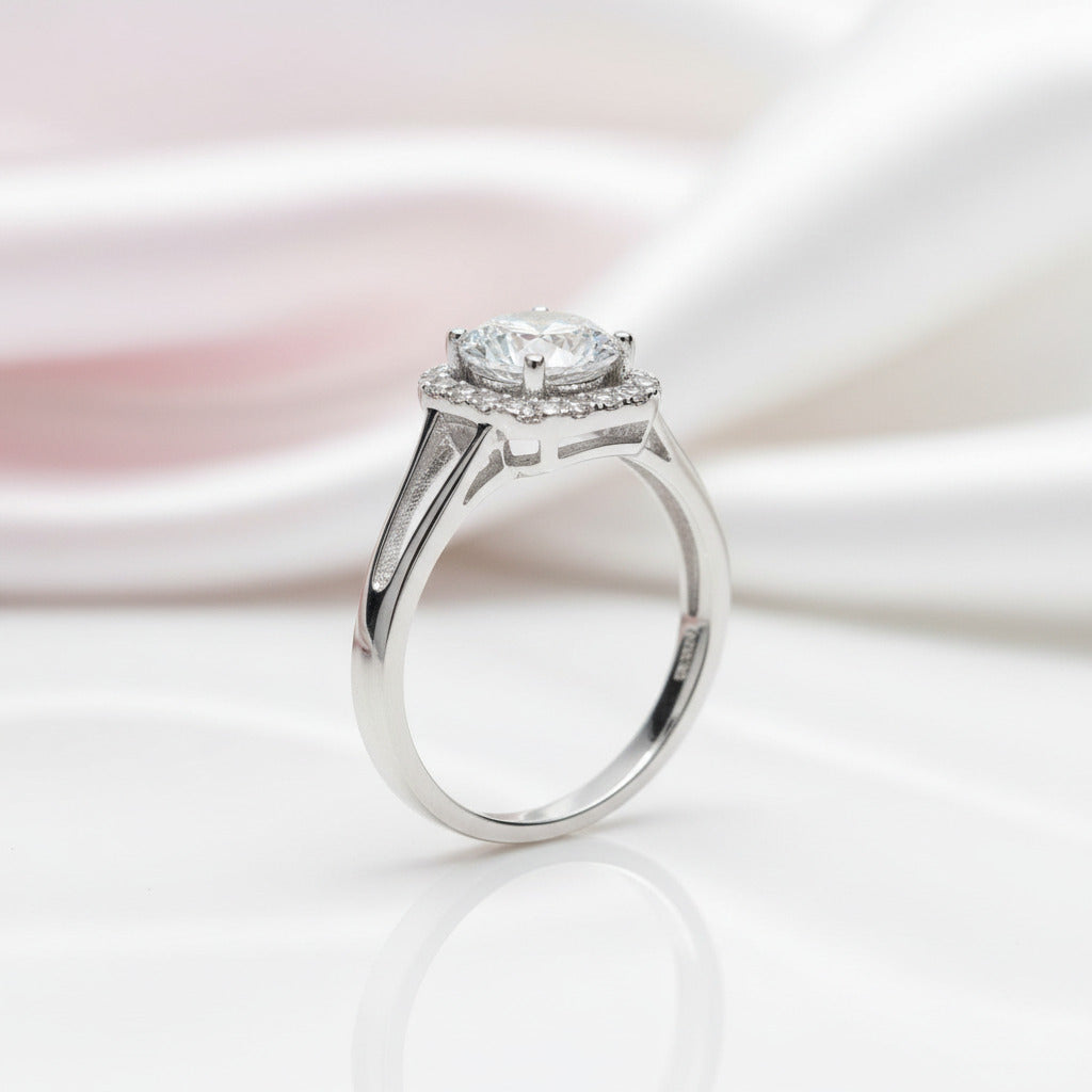 1.0 Ct Round Cut Diamond Option Split Shank Engagement Ring-Black Diamonds New York