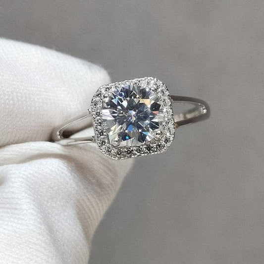 1 Carat 6.5mm Round Cut Diamond Split Shank Engagement Ring-Black Diamonds New York