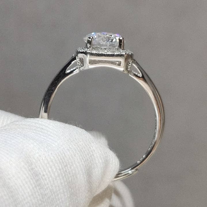 1 Carat 6.5mm Round Cut Moissanite Split Shank Engagement Ring-Black Diamonds New York