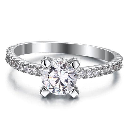 1 Carat Created Diamond Engagement Ring - Black Diamonds New York