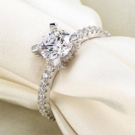 1 Carat Created Diamond Engagement Ring - Black Diamonds New York
