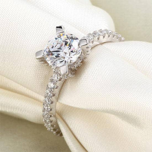 1 Carat Created Diamond Engagement Ring-Black Diamonds New York